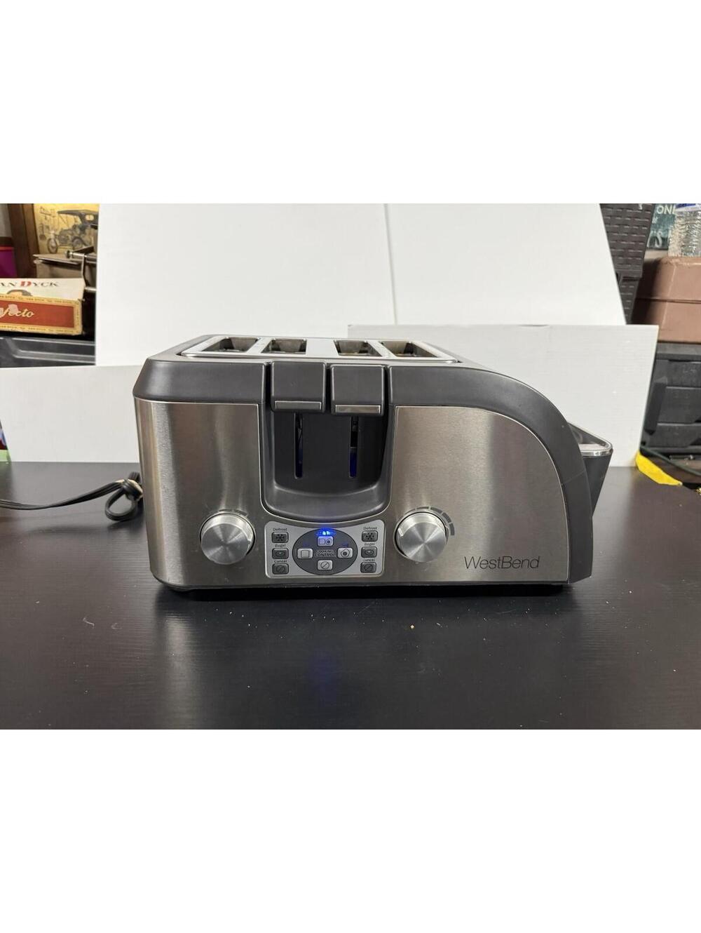 West Bend TEMPR100 4 Slice Breakfast Station Egg Muffin Toaster Oven Stainless